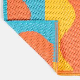 OHS Waved Lines Reversible Outdoor Garden Rug Waterproof Area Mat - Size: 80 cm x 150 cm - thumbnail 6