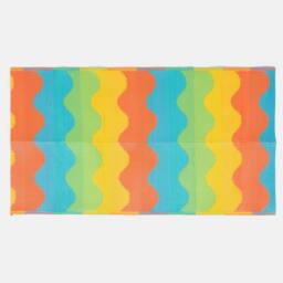 OHS Waved Lines Reversible Outdoor Garden Rug Waterproof Area Mat - Size: 80 cm x 150 cm - thumbnail 3