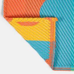 OHS Waved Lines Reversible Outdoor Garden Rug Waterproof Area Mat - Size: 80 cm x 150 cm - thumbnail 5