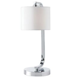 Loops 2 PACK Touch Dimmable Table Lamp Chrome & White Fabric Shade Bedside Desk Light - thumbnail 2