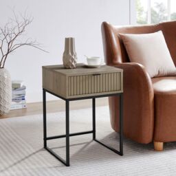 Melody Maison One Drawer Bedside Table - Hesley Nordic Wood Range in Natural - thumbnail 6