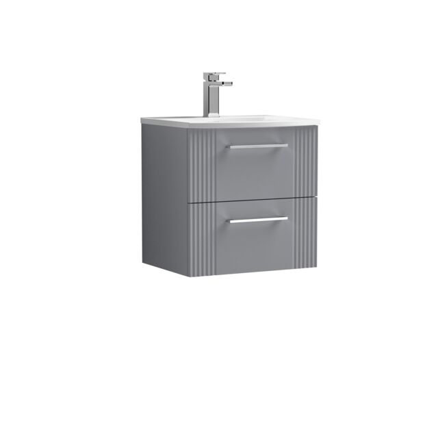 Balterley Wall Hung 2 Drawers Vanity Unit - Curved Basin 500mm, Satin Grey - image 1