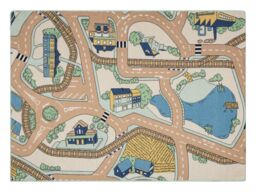 RugsX Rebel Roads Rug in Beige - Size: 95 cm x 133 cm - thumbnail 1