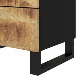 Berkfield Home Dense Bedside Cabinet 50x33x62 cm Solid Wood Mango&Engineered Wood in Brown - Size: 50 x 33 x 62 cm - thumbnail 7