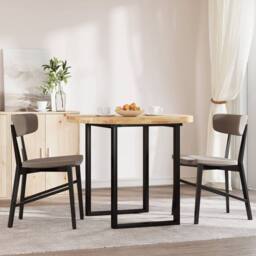 Berkfield Home Table Top Round √ò90x4 cm Solid Wood Acacia in Brown - Size: 90x4 cm - thumbnail 3
