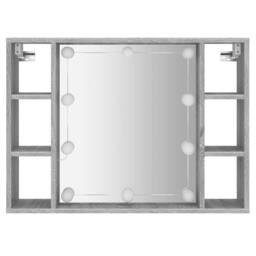 Berkfield Home Mirror Cabinet with LED Grey Sonoma 76x15x55 cm - Size: 76 x 15 x 55 cm - thumbnail 7