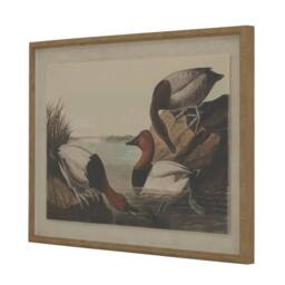 Sostter Botanical Duck Linen Artwork with Beaded Frame in Natural - thumbnail 1