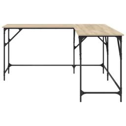 Berkfield Home Desk Sonoma Oak 149x149x75 cm Engineered Wood in Light Oak - Size: 149 x 149 x 75 cm - thumbnail 5
