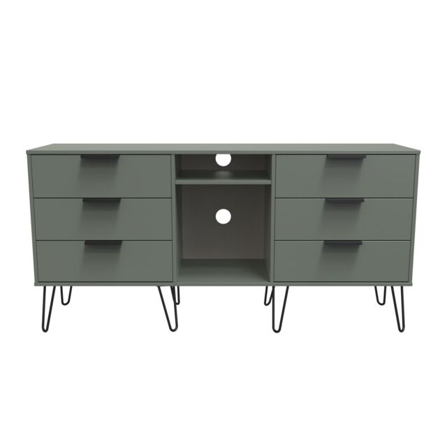 Ready Assembled 2 U Fuji 6 Drawer Sideboard (Ready Assembled) in Pale Green - Size: Large - image 1