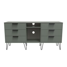 Ready Assembled 2 U Fuji 6 Drawer Sideboard (Ready Assembled) in Pale Green - Size: Large - thumbnail 1