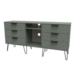 Ready Assembled 2 U Fuji 6 Drawer Sideboard (Ready Assembled) in Pale Green - Size: Large - thumbnail 3
