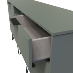 Ready Assembled 2 U Fuji 6 Drawer Sideboard (Ready Assembled) in Pale Green - Size: Large - thumbnail 5