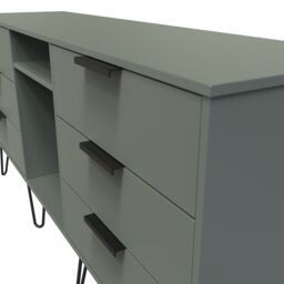 Ready Assembled 2 U Fuji 6 Drawer Sideboard (Ready Assembled) in Pale Green - Size: Large - thumbnail 4