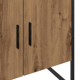 Berkfield Home Bathroom Sink Cabinet Artisan Oak 60x33x60 cm Engineered Wood in Brown - Size: 60 x 33 x 60 cm - thumbnail 9