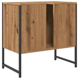 Berkfield Home Bathroom Sink Cabinet Artisan Oak 60x33x60 cm Engineered Wood in Brown - Size: 60 x 33 x 60 cm - thumbnail 7