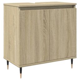 Berkfield Home 3 Piece Bathroom Furniture Set Sonoma Oak Engineered Wood in Brown - thumbnail 4