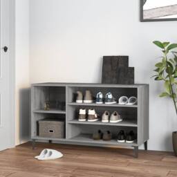 Berkfield Home Shoe Cabinet Grey Sonoma 102x36x60 cm Engineered Wood - Size: 102 x 36 x 60 cm - thumbnail 2