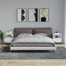 Berkfield Home Bedside Cabinets 2 pcs White 40x35x50 cm - Size: 40 x 35 x 50 cm - thumbnail 2