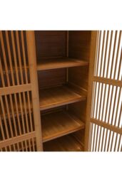 Living and Home Bamboo Entryway Storage Shoe Cabinet with Bench in Brown - thumbnail 8