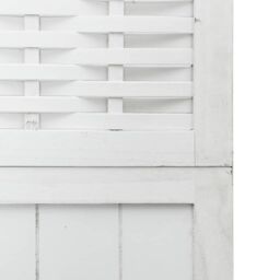 Berkfield Home Room Divider 6 Panels White Solid Wood Paulownia - thumbnail 6
