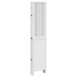 Berkfield Home Room Divider 6 Panels White Solid Wood Paulownia - thumbnail 5