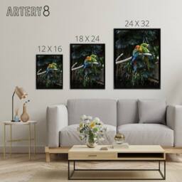 "Artery8 Colourful Sleeping Parrots Carol M Highsmith Framed Canvas Wall Art - Size: W12"" x H16""" - thumbnail 4
