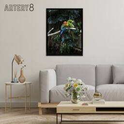"Artery8 Colourful Sleeping Parrots Carol M Highsmith Framed Canvas Wall Art - Size: W12"" x H16""" - thumbnail 3