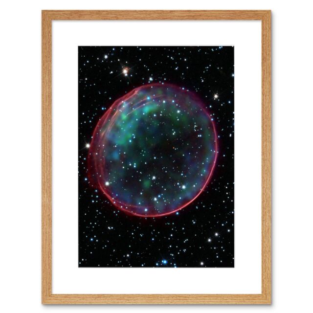 Artery8 Wall Art Print Hubble Space Astronomy Supernova Remnant Bubble Optical & X-Ray Blue Pink Composite Image SNR 0509-67.5 Gas Sphere Large - image 1