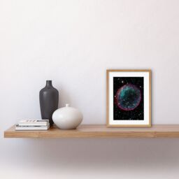 Artery8 Wall Art Print Hubble Space Astronomy Supernova Remnant Bubble Optical & X-Ray Blue Pink Composite Image SNR 0509-67.5 Gas Sphere Large - thumbnail 2
