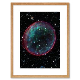 Artery8 Wall Art Print Hubble Space Astronomy Supernova Remnant Bubble Optical & X-Ray Blue Pink Composite Image SNR 0509-67.5 Gas Sphere Large - thumbnail 1