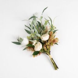 Scottish Everlastings Ltd 66cm Tulip, Rose & Eucalyptus Bouquet in Off-White - thumbnail 3