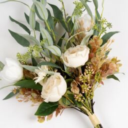 Scottish Everlastings Ltd 66cm Tulip, Rose & Eucalyptus Bouquet in Off-White - thumbnail 2