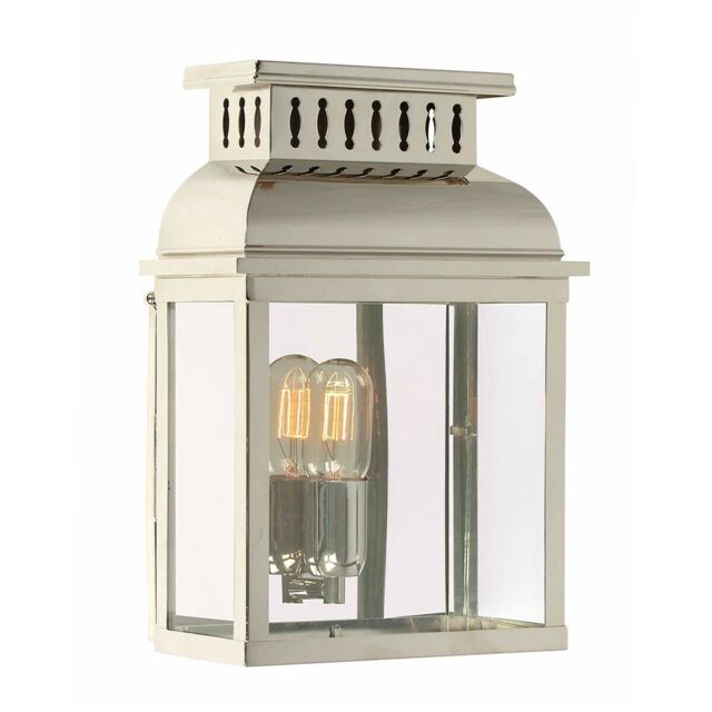 Loops Outdoor IP44 Wall Light Highly Polished Nickel LED E27 100W d02569 in Metallics
