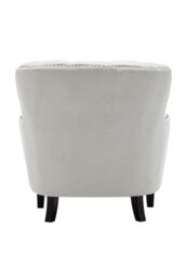 Living and Home Linen Upholstered Armchair with Wooden Legs in Beige - thumbnail 5