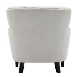 Living and Home Linen Upholstered Armchair with Wooden Legs in Beige - thumbnail 7