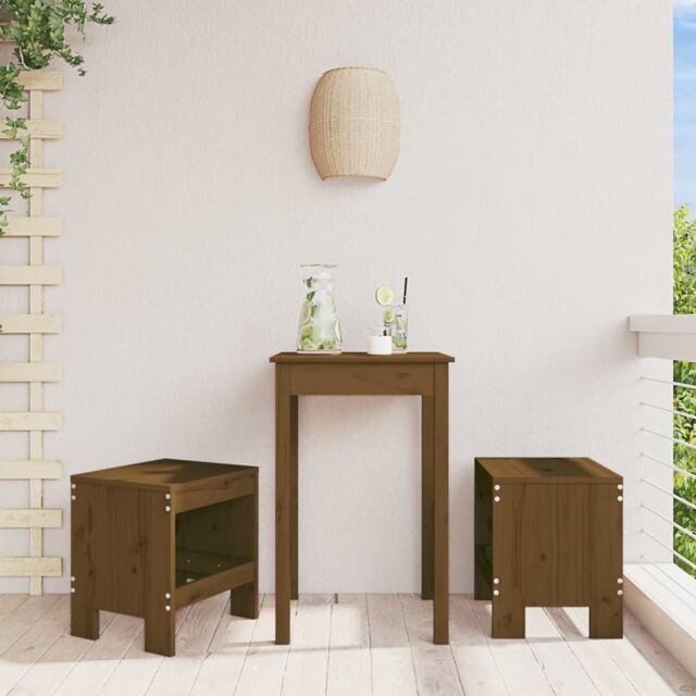 Berkfield Home Garden Stools 2 pcs Honey Brown 40x36x45 cm Solid Wood Pine - Size: 40 x 36 x 45 cm - image 1