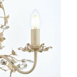 Loops Hanging Flush Ceiling Pendant 3 Light CREAM GOLD Chandelier Lamp Bulb Holder - thumbnail 4