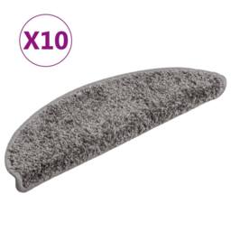 Berkfield Home Stair Mats 10 pcs 56x17x3 cm Grey - Size: Medium - thumbnail 2