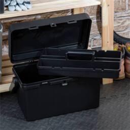Nordara 2 x 46cm Black Tool Box with Lockable Lid Plastic Portable - Size: 2 x 46 cm - thumbnail 4
