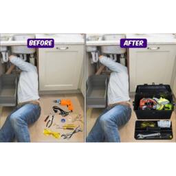 Nordara 2 x 46cm Black Tool Box with Lockable Lid Plastic Portable - Size: 2 x 46 cm - thumbnail 7