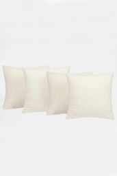 OHS 4 Pack of Boucle Teddy Fleece Cushion Covers in Cream - Size: 45 cm x 45 cm - thumbnail 1