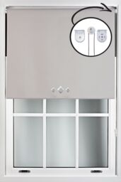 Furnished Grey Blackout Roller Blind with Triple Diamond Eyelets & Metal Fittings - Size: 125 cm width x 165 cm drop