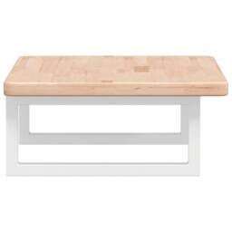 Berkfield Home Elegant Basin Shelf Wall Mounted Steel & Solid Wood Oak in Light Oak - thumbnail 5