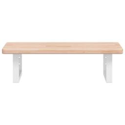Berkfield Home Elegant Basin Shelf Wall Mounted Steel & Solid Wood Oak in Light Oak - thumbnail 4
