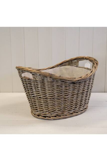 KDMD Oval Log Basket with Ears in Brown - image 1