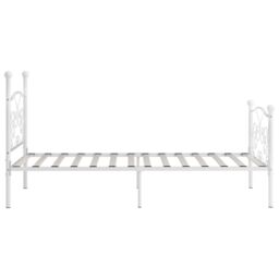 Berkfield Home Bed Frame with Slatted Base White Metal 90x200 cm - thumbnail 4