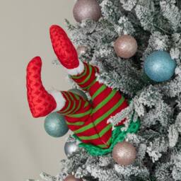 Samuel Alexander 55cm Soft Animated Elf Kicking Legs Christmas Decoration in Red - thumbnail 6