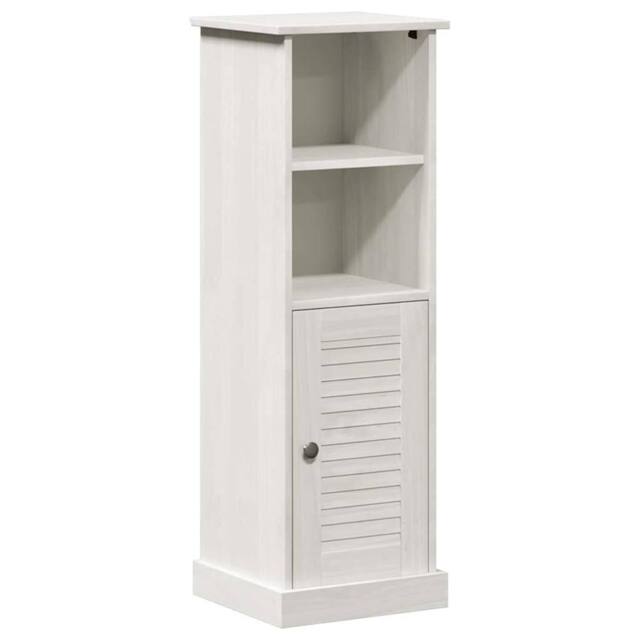 Berkfield Home Bathroom Cabinet with Storage White Solid pine wood - image 1