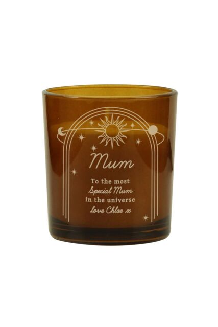 Personalised Memento Company Personalised Celestial Amber Glass Candle - image 1