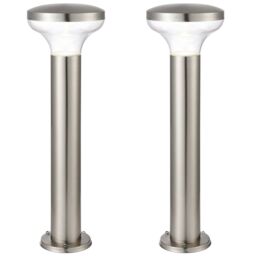 Loops 2 PACK Outdoor Post Bollard Light Marine Steel 0.5m LED Garden Driveway Path in Metallics - thumbnail 1
